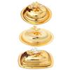 Golden Fruit Nut Tray Kitchen Countertop Serving Dish European Butter Dish with Lid Dessert Cake Storage Holder
