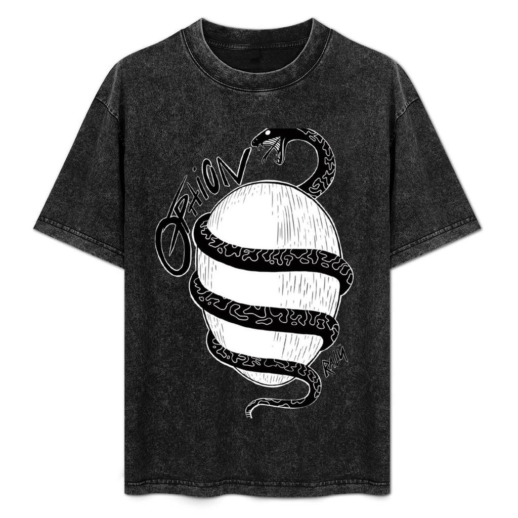 Ophion Greek God For Black Tshirt Basic Solid Color Short Sleeve Tshirt