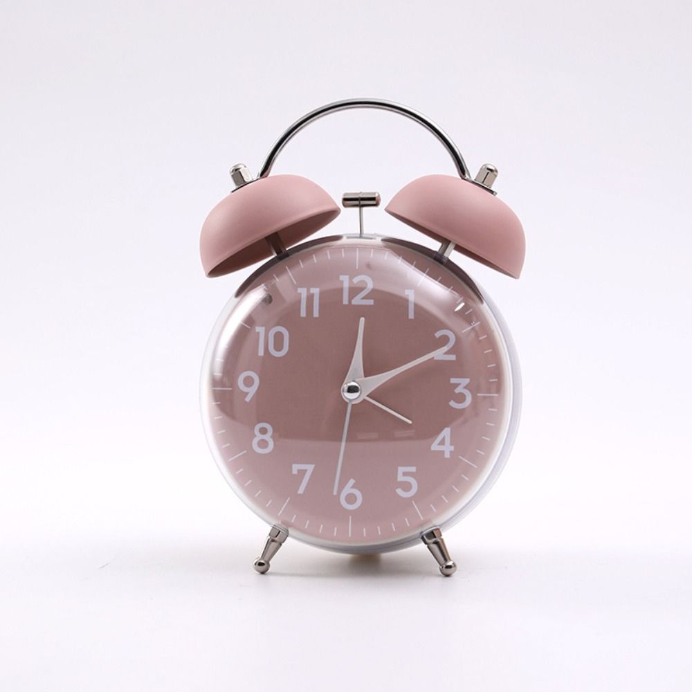 Soft Night Light Twin Bell Clock 4 Inch Size Mechanical Clock Decoration Desk Alarm Clock  Bedroom