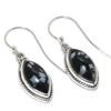 Серьги из натурального снежного обсидиана из стерлингового серебра 925 пробы 1,50 дюйма k4w35