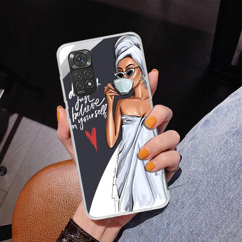Girl Boss Female Coffee Phone Case For Xiaomi Redmi Note 15 14 13 12S 12 11 Pro Plus 14S 11S 11E 10 10S 11T 5G Personalized Cove