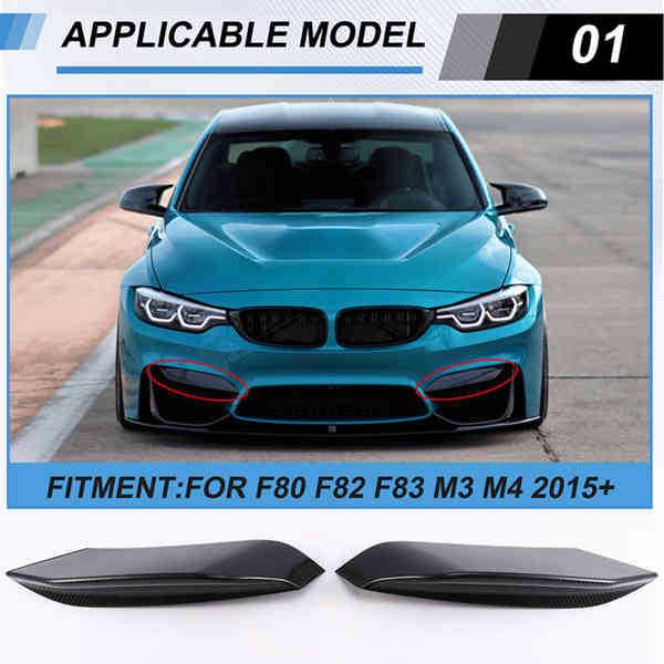 Dry Carbon Fiber Front Bumper Splitters for 15-20 BMW F80 M3/F82 F83 M4