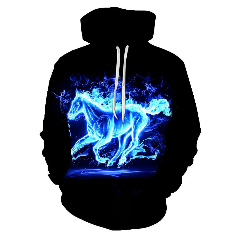 Spring Autumn Horse 3D Print Men's Hoodies Sweatshirts Animal Design Men Women Casual Streetwear Pullover Oversized Hoodie