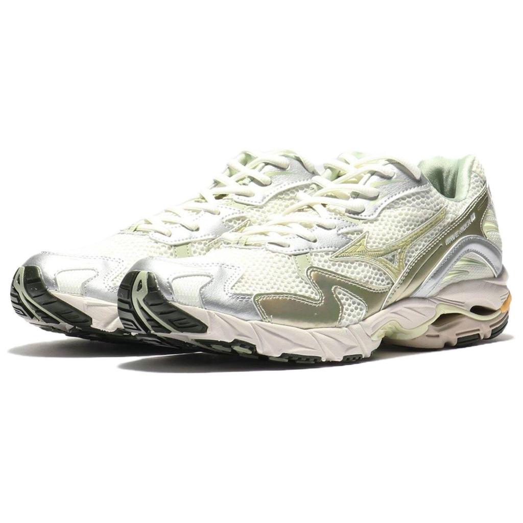 Mizuno Wave Rider 10 Спортивная мода Нескользящие Низкие Кроссовки Женские кроссовки Белый Серебристый D1GA243106