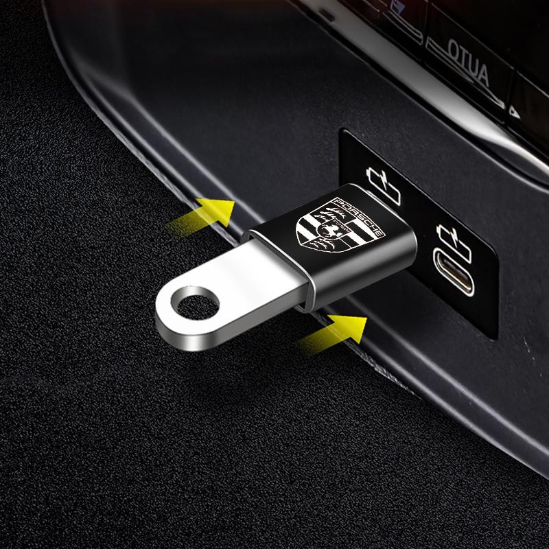 1 шт. Автомобильный зарядный адаптер Конвертер Type-C в USB Автомобильные аксессуары для Porsche Boxster Cayenne Panamera Macan Cayman 911 918 996 917 991