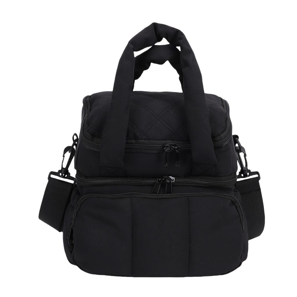 Двухъярусный изолированный ланч-бокс, водонепроницаемый, многоразовый, большая вместимость, стеганая сумка-ланч для пикника