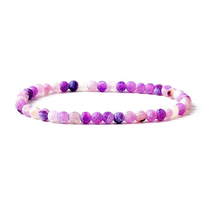 4 мм Браслеты Reiki из аметиста и аквамарина на резинке для женщин, браслет с бусинами из натуральных камней чакр, мужские кварцевые и агатовые украшения Pulsera