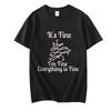 Забавный It's Fine I'm Fine Everything Is Fine Shirt Men-T-Shirt Christmas Lights Print Tops Women Shirts Oversize Men Brand T Shirt