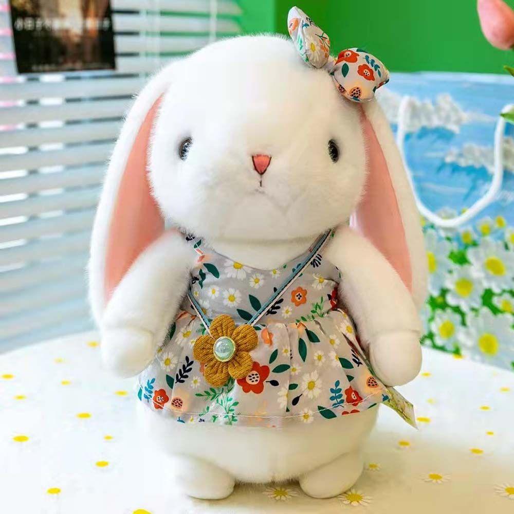 Soft Plush Floral Skirt Long Ears Rabbit Doll Rabbit Plush Toy Bunny Plush Doll Rabbit Stuffed Doll