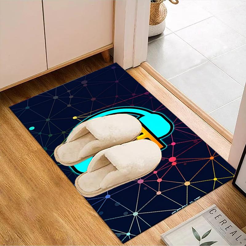 Colorful Geometry Dash Characters Rug Office Floor Mat - Machine Washable for Bedroom, bedroom, livingroom, Room Decor Fan Gifts Christmas