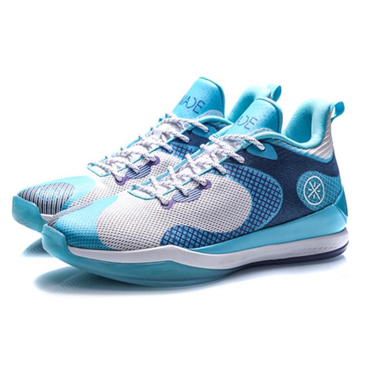 Li Ning Cushioning Rebound Low top Basketball Shoes Men's Blue White ABAQ061-1