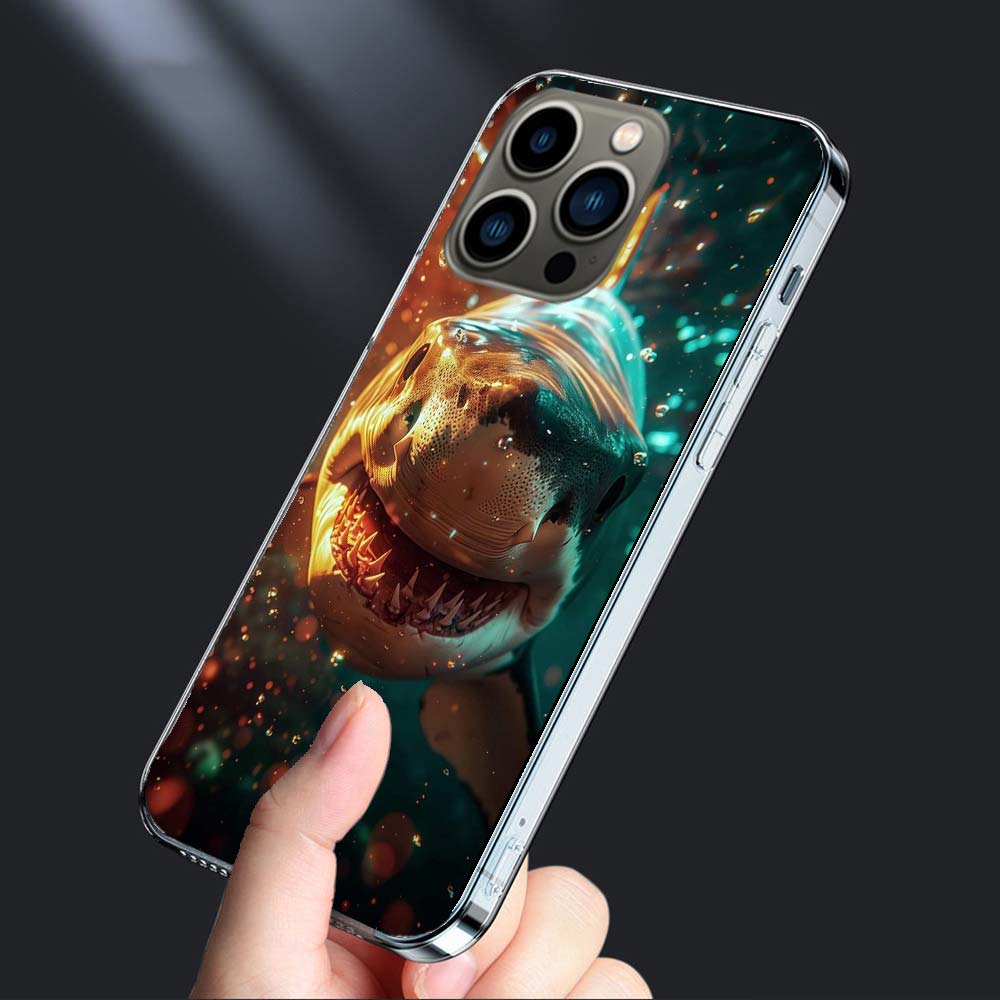 Чехол для телефона 'Пасть Глубоководной Злой Акулы' Для iPhone 16E 15 Pro 14 Plus 17E 16 17 Pro Max Air 11 12 13 Mini Ударопрочный