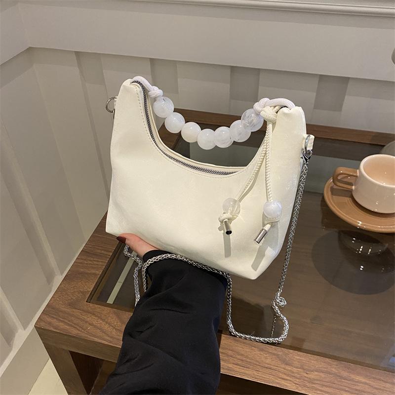 Сумка с бисером, универсальная сумка через плечо, сумка-мессенджер с цепочкой, сумка-пельмень в стиле ретро для женщин