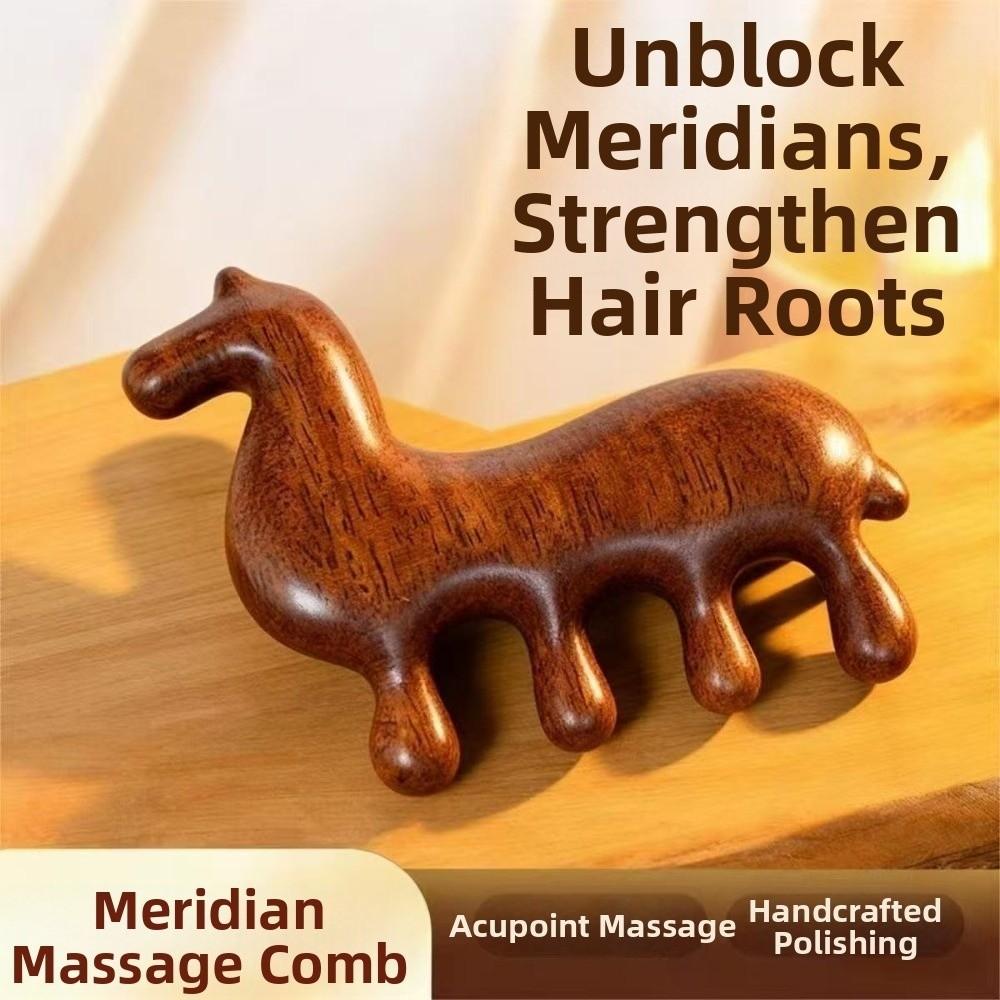 Zodiac Horse Scalp Point Massage Brush Coarse Tooth Body Meridian Massage Comb  Health Maintenance
