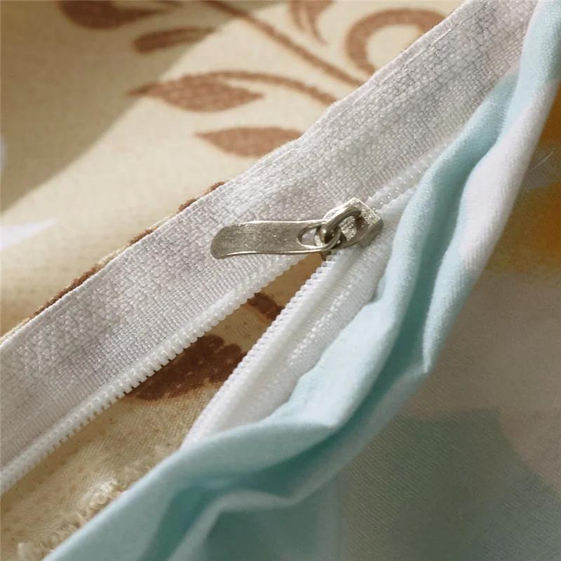 Белый Зеленый Ботанический Цветочный Комплект Пододеяльника Квин Двусторонний Золотой Пейсли Узор Комплект Постельного Белья Мягкий Пододеяльник из Микрофибры