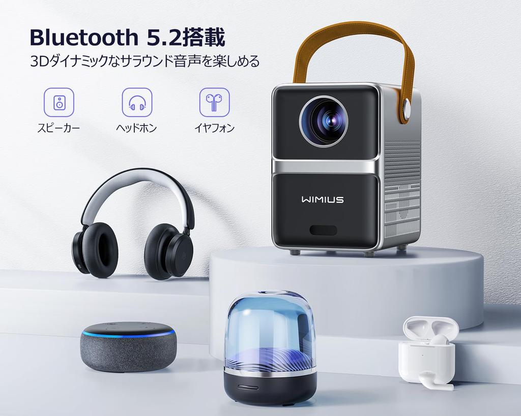 WiMiUS Projector Small Mobile Projector 18000LM Keystone Correction Electric Focus Short Focus Projection 5GWIFI 4K Compatible 1080P Full HD Mini