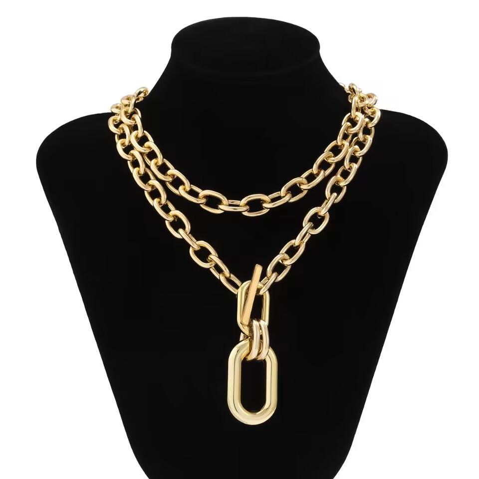Multilayer Chain Choker Goth Hiphop Rock Necklace for Women Men Jewelry Accessories