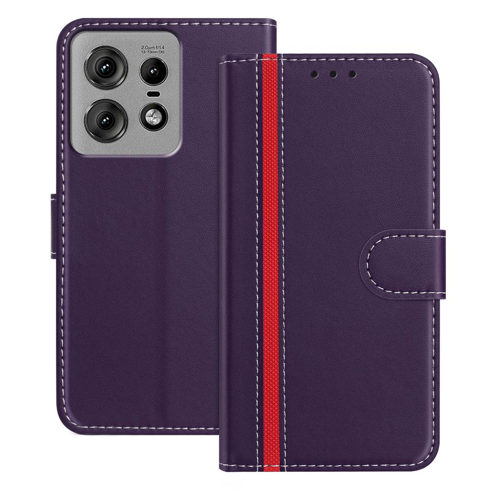 For Motorola Edge 50 Pro 5G Phone Cases Wallet Stand Color Splicing Leather Cover with Magnetic Clasp