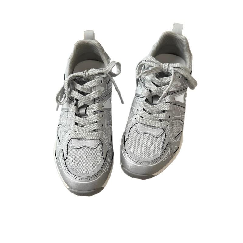 Lan Cabinet популярные кроссовки на толстой подошве, обувь «папины кроссовки», весна-лето 2025, новые сетчатые дышащие ретро удобные спортивные туфли на платформе для женщин