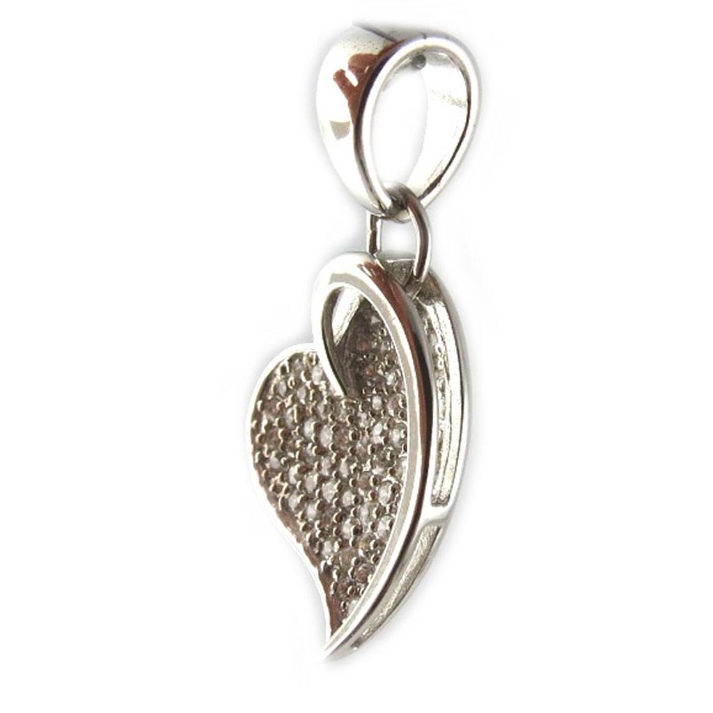 Les Trésors De Lily [B9827] - Серебряный кулон «Love Diamonds» серебристо-белый (родиевое покрытие) - 19x21 мм