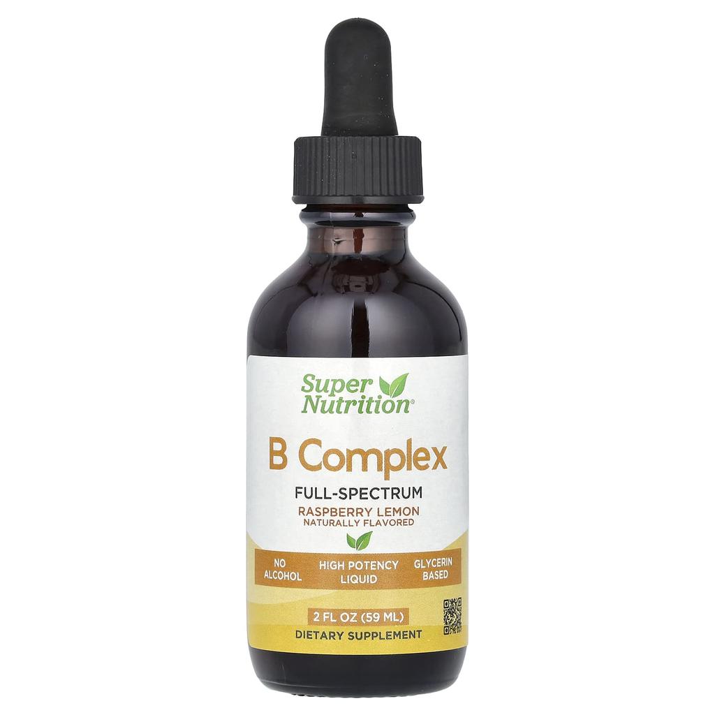 B Complex Full Spectrum, with Vitamin B12, Pantothenic Acid, Biotin, and Niacin, Raspberry Lemon Flavor, 59 Ml (2 Fl Oz)