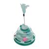 Cat Turntable Ball Toy 4 Level Interactive Kitten Track Roller Exercise Toy with Feather Stick