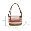 Women Rattan Knitting Beach Bag Large Capacity Seaside Straw Shoulder Bag Rainbow Color Sling Bag Travel Vacation Bag CLE