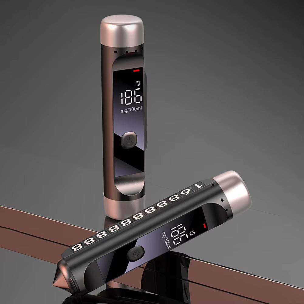 Алкотестер + Временная парковочная табличка с номером + Стеклобой + Дыхательный электронный цифровой алкотестер с выдуванием + Портативный детектор алкоголя + Светодиодный дисплей