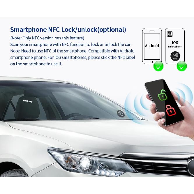 Качественная автомобильная сигнализация Easyguard с пассивным бесключевым доступом, код-сканирующий, автозапуск, запуск кнопкой, NFC-клавиатура, 12В пост. тока