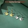 Cazador Stainless Steel Animal Swallow Drop Earrings for Women Birds Dangle Earrings Jewelry 2026 Trend Birthday Gift New