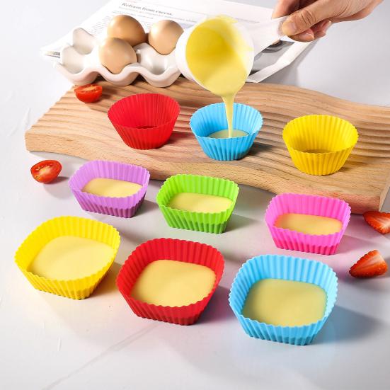 Silicone Cupcake Liners Reusable Cupcake Muffin Baking Cups High Temp Resistant Food Grade Cake Mold Gift for Baking Enthusiasts