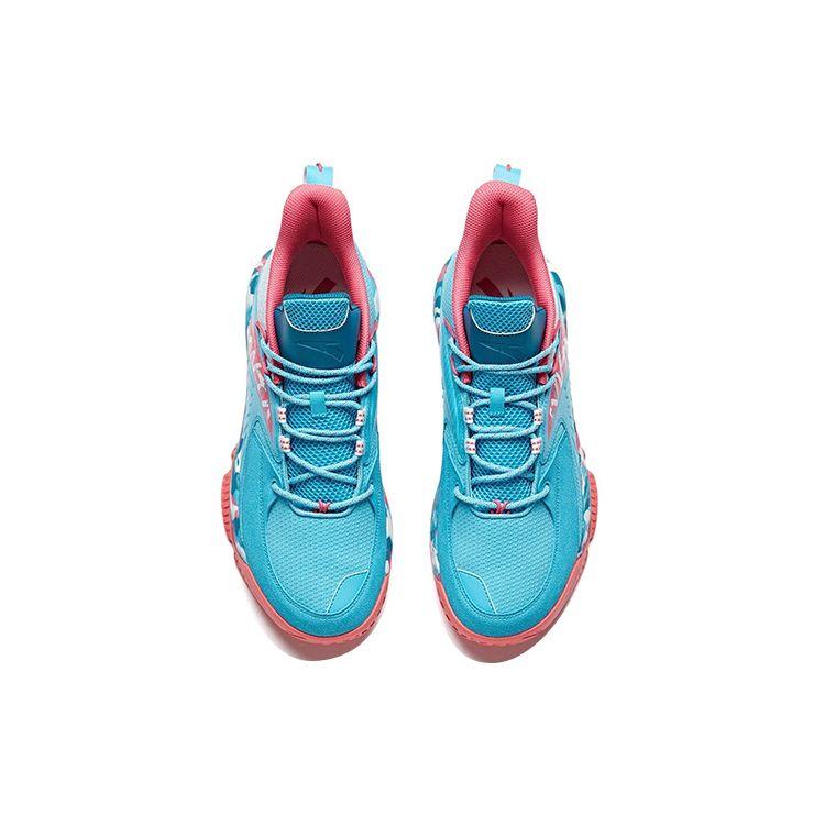 Anta Lattice Extreme Shock Absorption Non-Slip Mid-Top Basketball Shoes Men Sneakers Chlorine-Blue 912011186-7