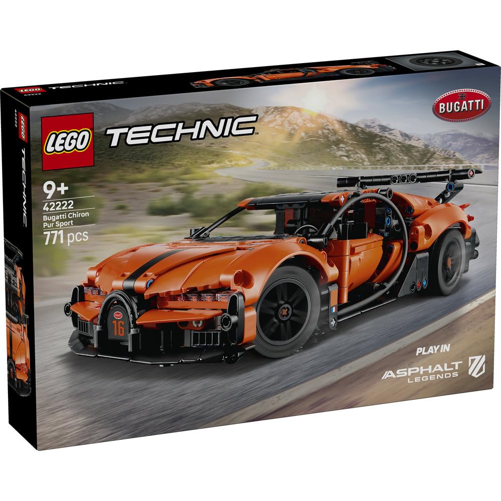 Игрушка LEGO Technic Bugatti Chiron Pur Sport Гиперкар - Подарок на день рождения - Строительные блоки - Мальчики и девочки - Возраст 9, 10, 11 лет - Ученики начальной школы