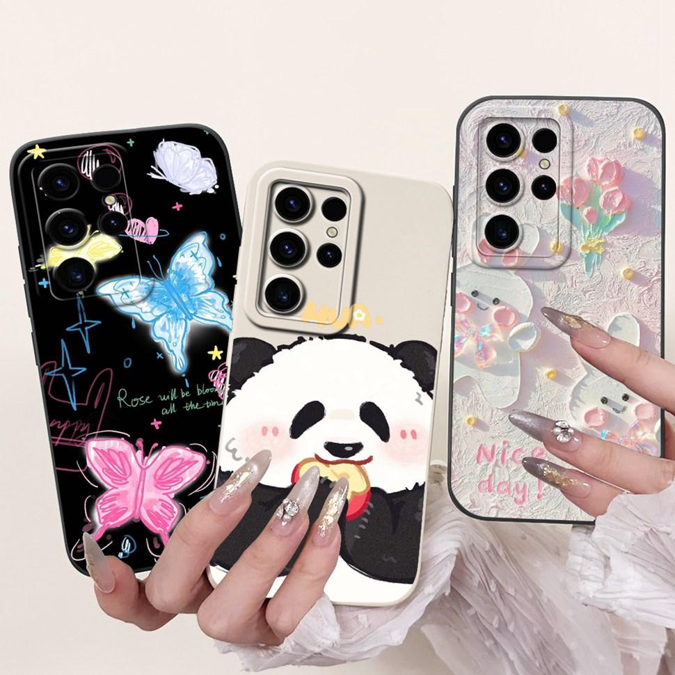 Чехол для Samsung Galaxy S24 Ultra Красивый мультяшный чехол S24Ultra S928B S928U Мягкий ТПУ чехол для телефона для Samsung S24 Ultra