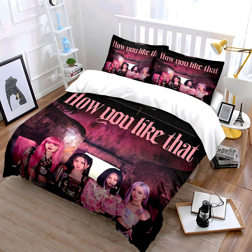Blackpink How You Like That Bedding Duvet Cover Set Duvet Cover Pillowcases  (1*Duvet Cover 2*Pillowcases, without duvet insert)