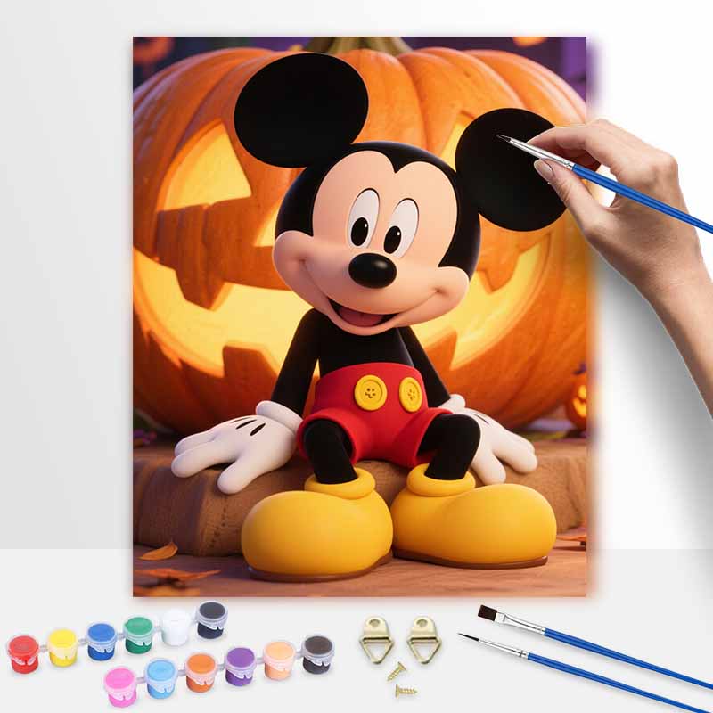 disney mickey mouse pumpkin digital oil painting hand painting kit diy home decoration