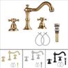 Gold Chrome Solid Brass Bathroom Basin Faucet Mixers Taps Antique Black Kitchen Sink Faucet Dual Handles 3 Holes Bathtub Faucet