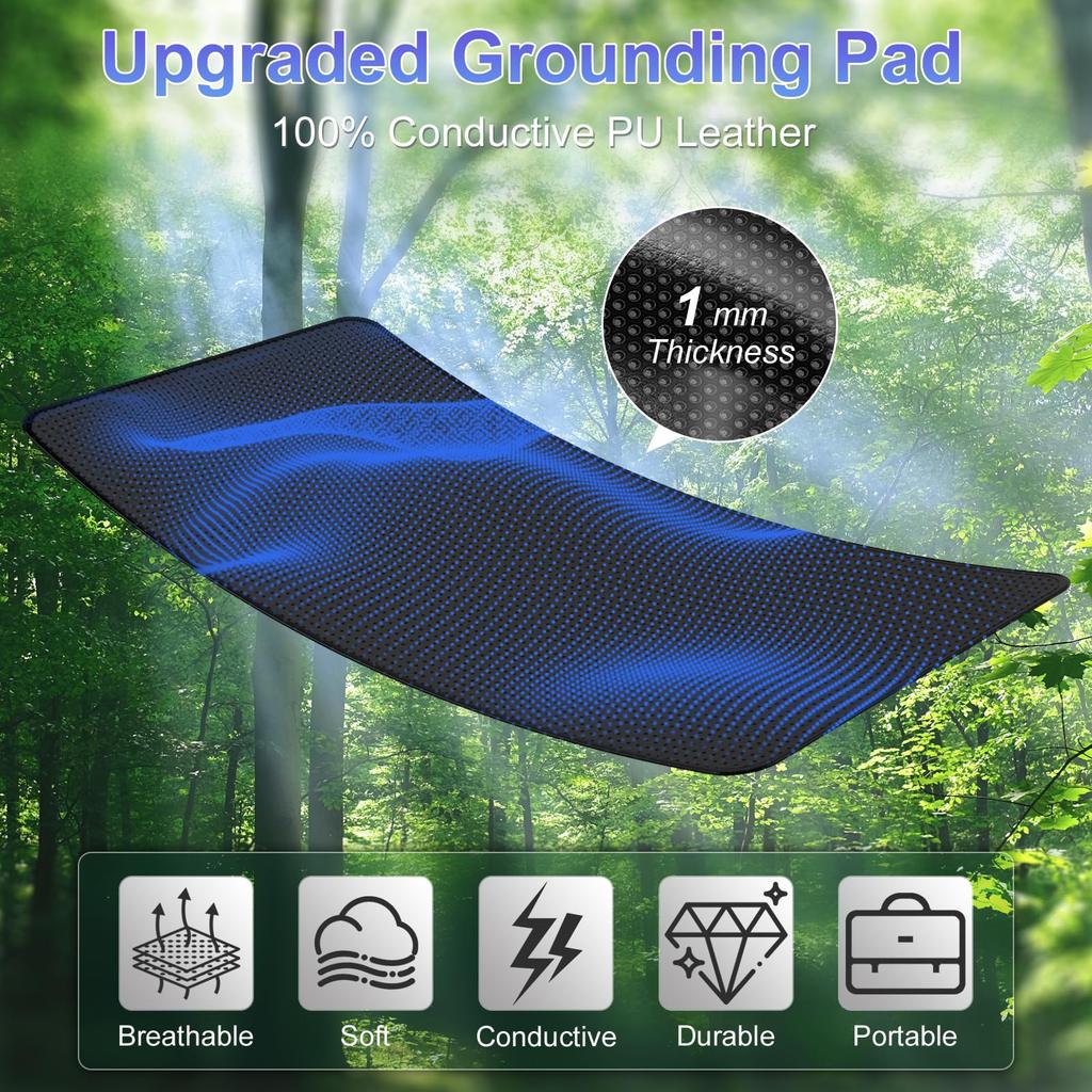 Grounding Mat for Bed, 27''×60'' (Queen) - Earthing Pad for Better Sleep, Stress & Muscle Pain Relief, Includes Grounding Cord