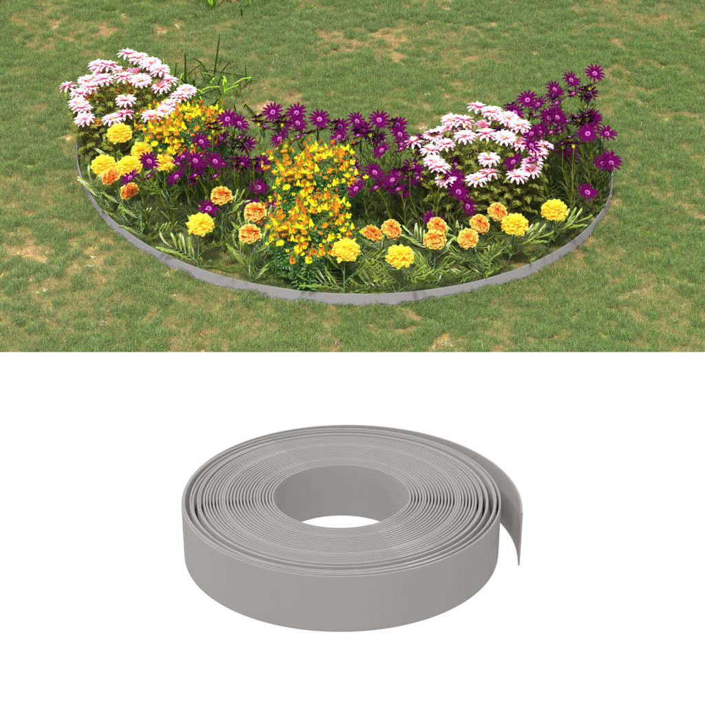 Lawn Edging Grey 10 m * 10 cm Polyethylene