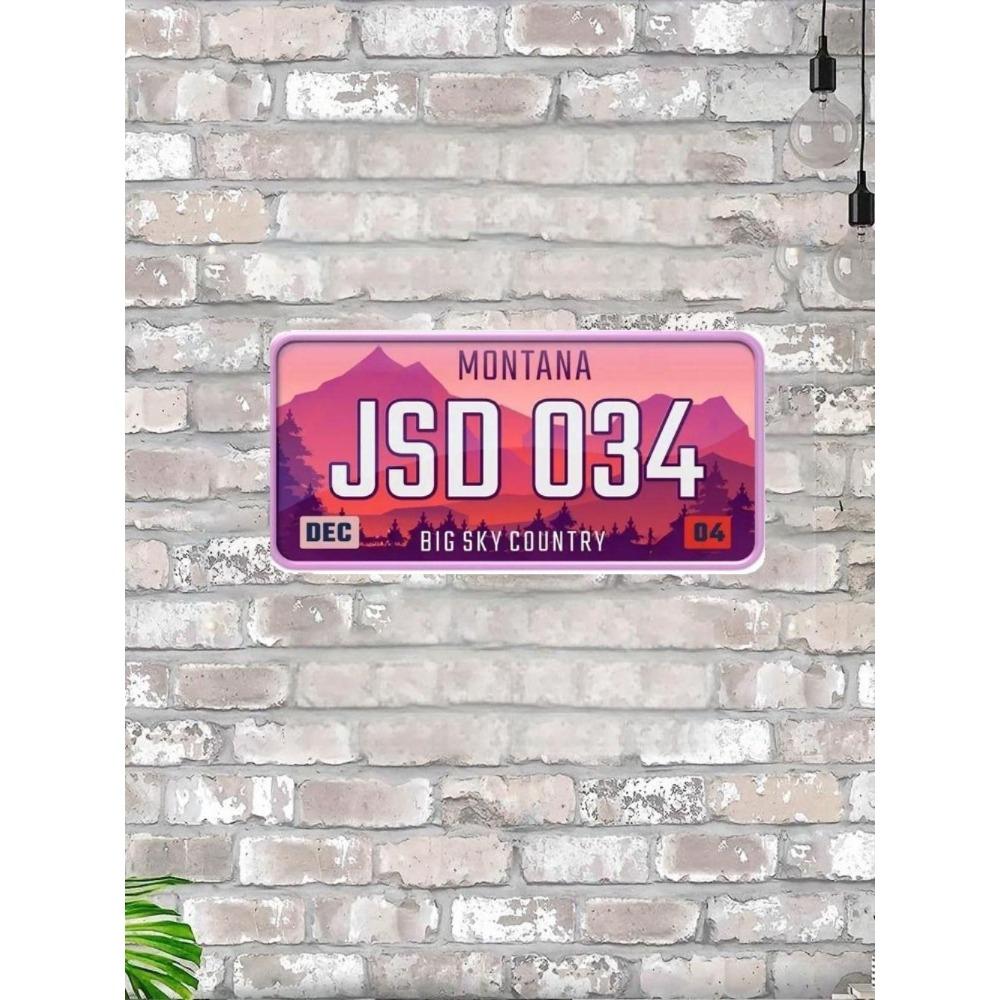 U.S. License Plate, U.S. Car License Plate, Metal, 15x30 Cm.