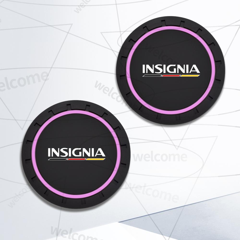 2pcs PVC For Opel Corsa Insignia LOGO OPC Line GTC Vauxhall Car Coaster Water Cup Anti-Slip Silicone Pads Interior Decoration