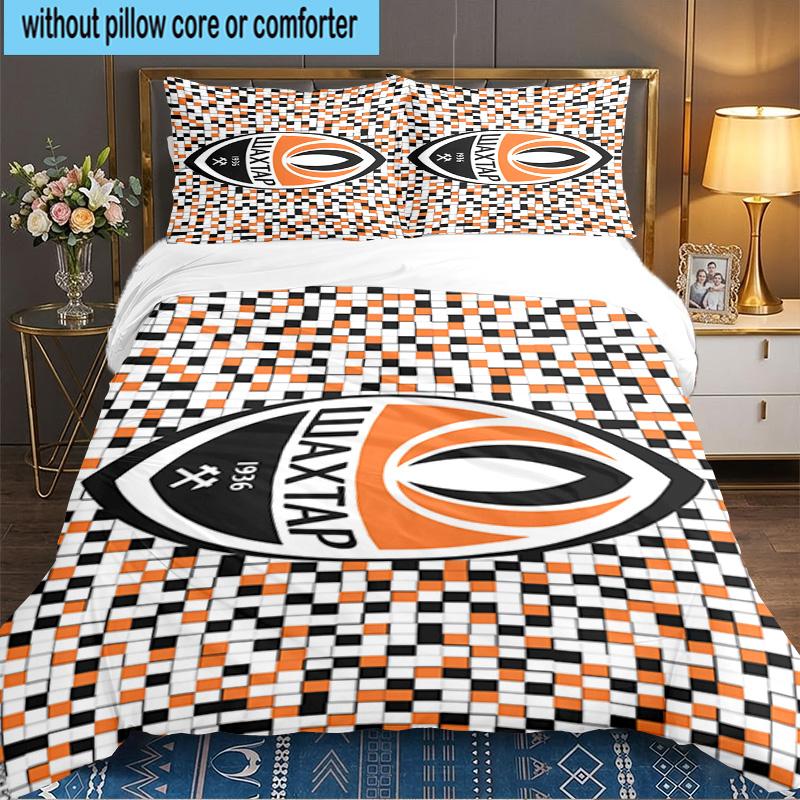 Shakhtar Donetsk Crest Design 3PCS Bedding set,Ideal for 1pc Duvet Cover And 2pcs Pillowcases Perfect for Fan gift,Ideal for Bedroom, Dormitory