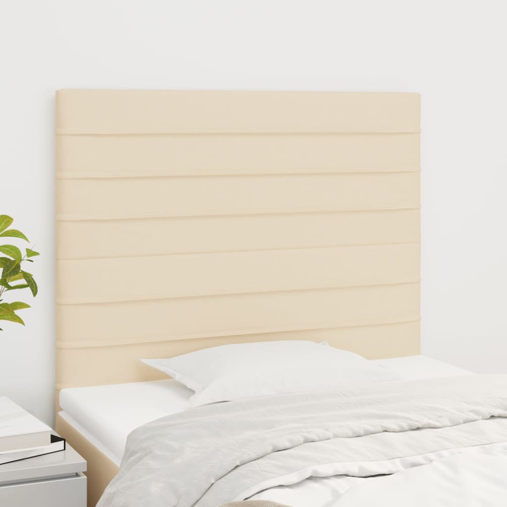 Headboard Cream 90 x 5 x 118 128 cm Fabric