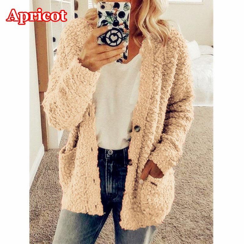 Женская осенне-зимняя плюшевая толстовка, модный повседневный плюшевый кардиган, женский свободный свитер, топы больших размеров