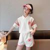 Girls' Summer Sports Suit: Short-Sleeved Polo & Shorts Set for Kids