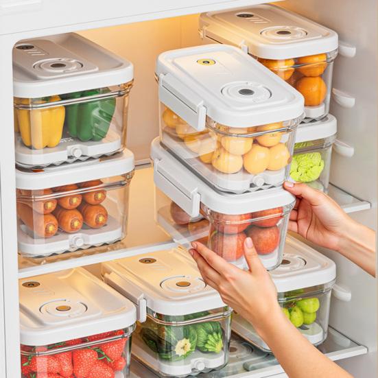 Электрический вакуумный контейнер для еды, герметичный ящик-хрустяшка с ручным насосом, пищевой контейнер без BPA для хранения в холодильнике, для фруктов, овощей и мяса