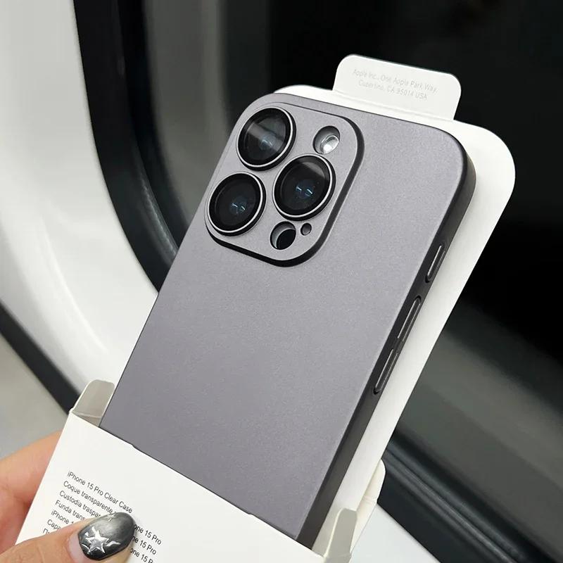 Оригинальный Цветной Ультратонкий Матовый TPU Чехол для iPhone 17 Pro Max 16 15 14 Plus 13 12 11 Защита Камеры из Стекла Ударопрочный Чехол