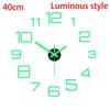 DIY 3D Wall Clock Luminous Frameless Design Mirror Surface Sticker Large Modern Home Office Living Room Decor