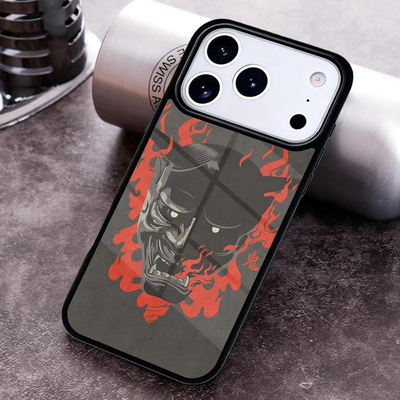 Japanese Hannya Mask Phone Case for iPhone 17 16 15 Pro Max Air 14 13 12 11 Plus Shockproof Cover