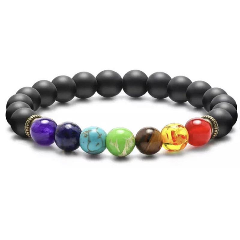 Бусы из натурального лавового камня, браслет-подвеска «Исцеляющий баланс чакры», 8 мм, бусина «Тигровый глаз», тибетский молитвенный браслет Будды для женщин и мужчин